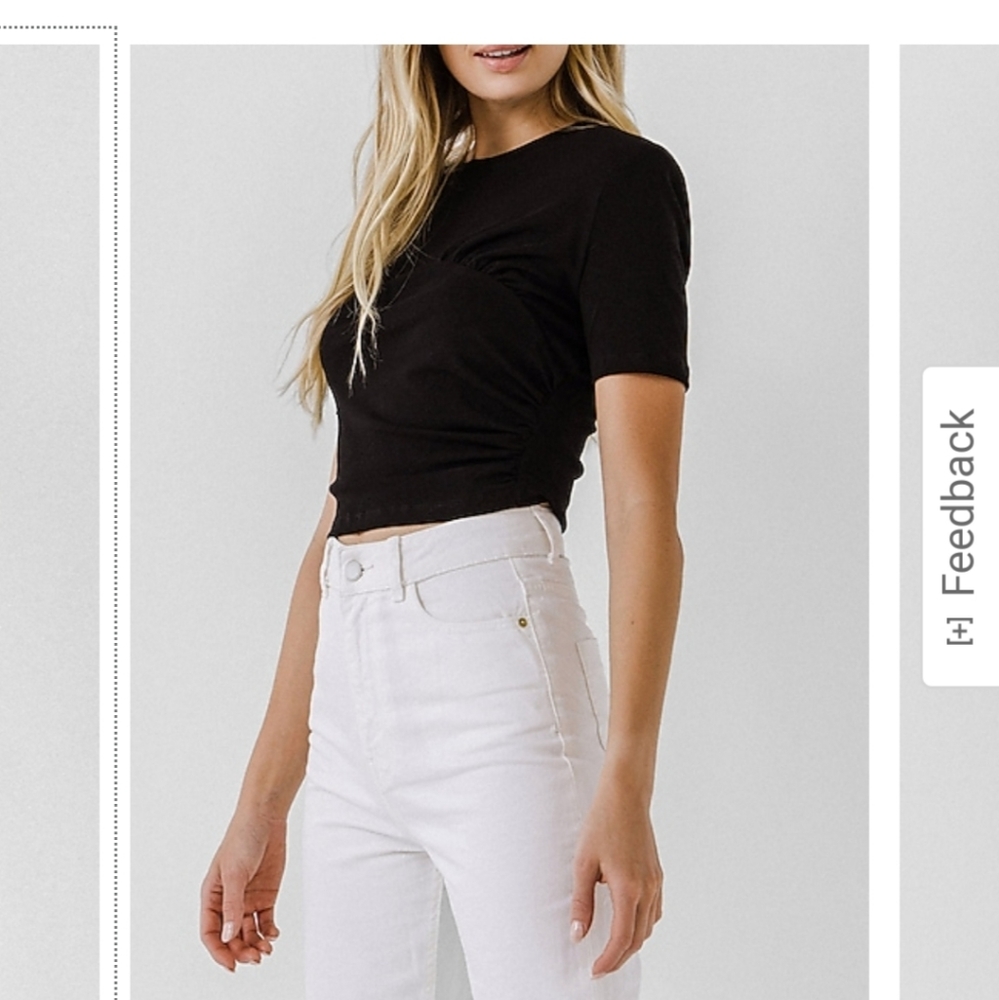 Endless Rose Short Sleeve Shirred Tee Express Marketplace